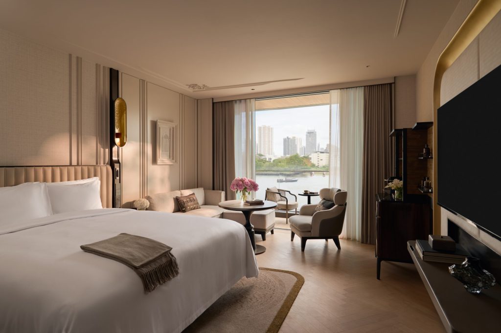 The Langham Bangkok Deluxe River View Balcony.